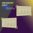 thumbnail image 4 of ENERLITES Decorator Light Switch or Receptacle Outlet Wall Plate, Gloss Finish, Size 4-Gang, Unbreakable Polycarbonate Thermoplastic, UL Listed, 8834-I, Ivory, 4 of 5