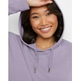 thumbnail image 4 of Hanes Originals Women's Soft Brushed Fleece Hoodie Dress Muted Iris M, 4 of 6