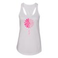 thumbnail image 2 of Wild Bobby, Faith Pink Ribbon Sunflower, Breast Cancer Awareness, Women Racerback Tank Top, White, Medium, 2 of 5