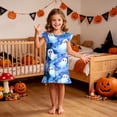 thumbnail image 2 of NIEWTR Halloween for Girls Flutter Sleeve Nightgown Summer Casual Cartoon Print Dress, 2 of 7