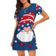 thumbnail image 1 of Disketp Three Gnome Independence Day para Camisón Corto de Manga Corta para Mujeres, Camisón Cómodo con Escote Redondo, Bonito y Confortable, 1 of 6