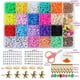 thumbnail image 2 of 4000 cuentas de arcilla polimérica de 18 colores, cuentas planas de 6 mm, con cuentas de arcilla, cuentas de letras, anillos de salto, colgantes, hilo de cristal para hacer joyas, pulseras y collares., 2 of 3
