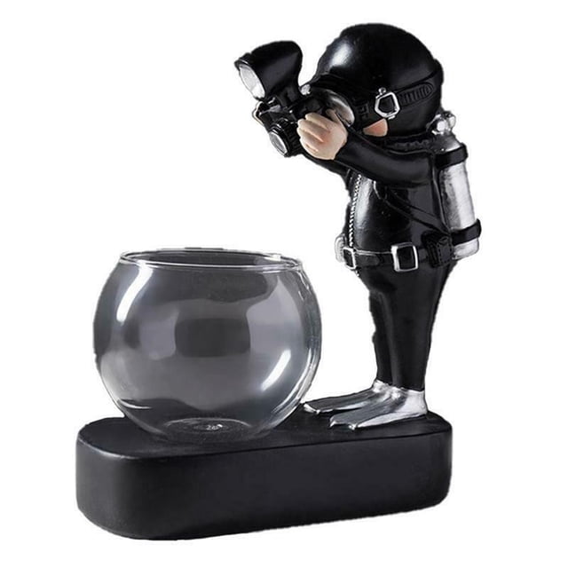 Space Astronaut Diver Hydroponic Glass Vase Table Decoration