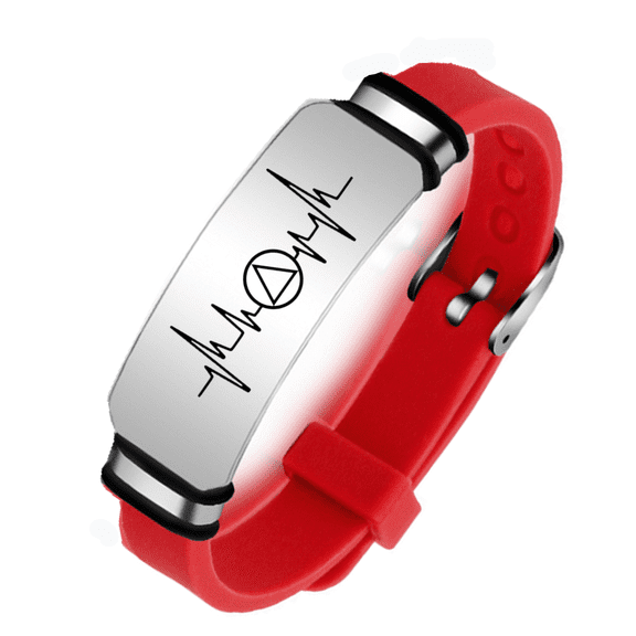 Recovery Jewelry Alcoholics Anonymous AA Anniversary Encouragement Bracelet Inspirational Sobriety Triangel Heartbeat Wristband Recoverying Gifts for Sober, Red