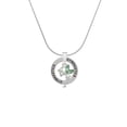 thumbnail image 2 of Delight Jewelry Silvertone Small Fairy with Lime Green Wings Gymnastics Ring Charm Necklace, 18", 2 of 4