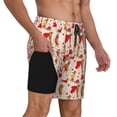thumbnail image 2 of Logiee Dachshunds dogs pulls a hearts Print Men's Swim Trunk,Quick Dry Board Shorts ,Men's Swim Trunks with Compression Liner, Bathing Suits with Pockets-3X-Large, 2 of 6