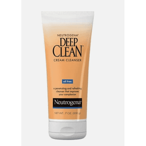 Neutrogena Deep Clean Daily Facial Cream Cleanser With Beta Hydroxy Acid To Remove Dirt, Oil & Makeup, Alcohol-Free, Oil-Free & Non-Comedogenic, 7 Fl. Oz
