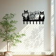 thumbnail image 3 of IVV Cat-Themed Metal Wall Rack with 7 Hooks, Wall Mounted Key Organizer Rack for Keys, Scarves, Entryway, Hallway (Black, 1 Pack), 3 of 7
