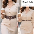 thumbnail image 3 of WHIPPY Women Wide Leather Belt for Dresses 2-in-6 Ladies Belts with Skinny Belt, 3 of 8