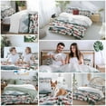 thumbnail image 5 of Christmas Bedding Duvet Cover Set Twin Size 4 Pieces Winter Snowflakes Town Watercolor Simple Bedding Set with Zipper Closure, 1 Comforter Cover 68x86 Inches 1 Flat Sheet & 2 Pillow Cases, 5 of 7