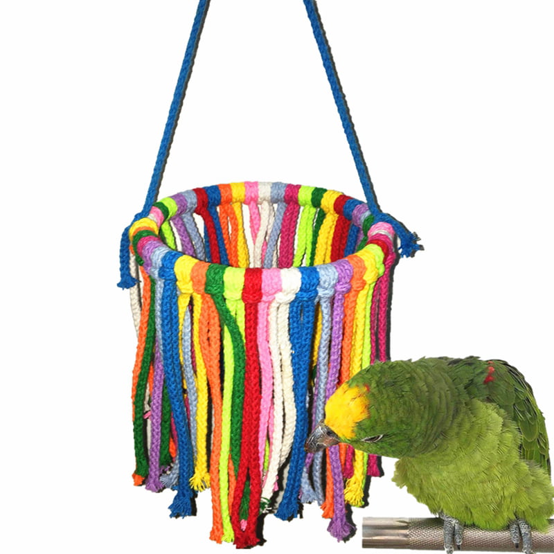 Parrot Chew Toys Multicolor Bird Parrot Bite String Toys Swing Cage Accessories 