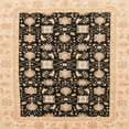 thumbnail image 1 of Ahgly Company Machine Washable Indoor Square Abstract Dark Brown Area Rugs, 3' Square, 1 of 7