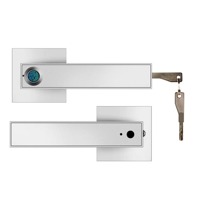 Door Lock, Electronic Fingerprint Lock USB Rechargeable Biometric Fingerprint Smart Lock Handle With Key For Bedroom Hotel Apartment Office ,Easy to Install