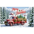 thumbnail image 3 of Red Truck Christmas Banner Snowy Scene Merry Christmas Banner Farmhouse Colorful Ornaments Xmas Banner for Christmas Party Home Decoration Holiday Celebration, 3 of 8