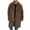 Brown, variant on LpwkSSA Men's Winter Furry Trench Coat Casual Long Sleeve Solid Color Turn Down Collar Warm Thicken Outdoor Faux Windproof Coat for Workplace Green L