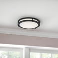 thumbnail image 2 of Flaxmere 11.8 in. Matte Black LED Flush Mount Ceiling Light with Frosted White Glass Shade, 2 of 8