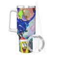 thumbnail image 2 of Pofeuu SpongeBob SquarePants Tasse à Glace en Acier Inoxydable 40OZ avec Poignée et Paille pour Plage/voyage, 2 of 8