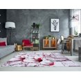 thumbnail image 2 of Ladole Rugs Beautiful Tulips Pattern Polypropylene Indoor Area Rug Carpet in Grey Red, 3x5 (2'7" x 4'11", 80 cm x150 cm), 2 of 6