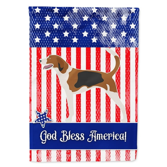 Carolines Treasures BB8352CHF American Foxhound American Flag Canvas House Size Large multicolor