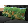 thumbnail image 5 of Ambesonne Forest Throw Pillow Cover 4 Pack, Pathway Flowers Trees, 20", Multicolor, 5 of 5