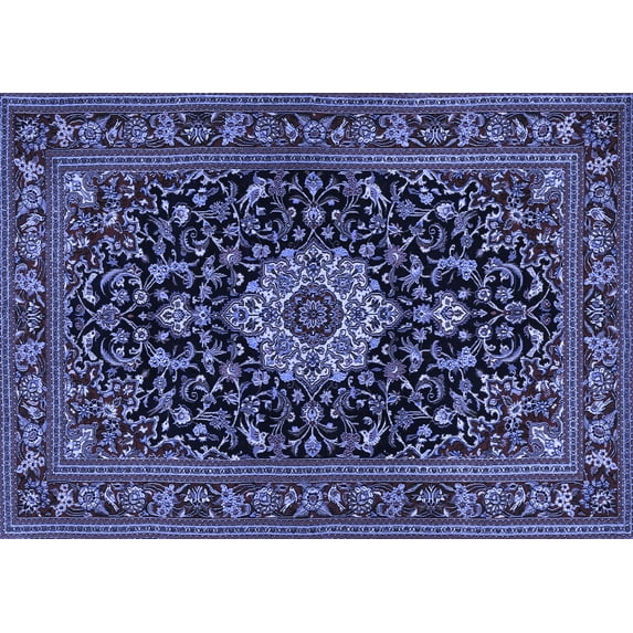 Ahgly Company Indoor Rectangle Medallion Blue Traditional Area Rugs, 2' x 3'