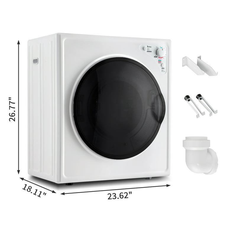 Ktaxon 3.5 Cu.Ft Stainless Steel Compact Electric Clothes Dryer With LCD  Display, White – The Market Depot