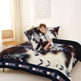 thumbnail image 4 of jejeloiu Nautical Aztec Full Size Comforter Sets,Cowhide Print Bedding Comforter Set For Boys,Blue Brown White,Black Reversible,3-Piece,1 Comforter and 2 Pillowcases, 4 of 7