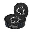 thumbnail image 2 of LNWH Coasters, Poker Spades Aces Leather Round Coasters Set of 6 for Kitchen Dining Room Living Room Bar - Tabletop Waterproof and Anti-scald, 2 of 8