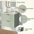 thumbnail image 6 of Euroco 48" Modern Wall-Mounted Bathroom Vanity Combo with Double Sinks, Soft-Close Drawers, Gold Handles, 6 of 9