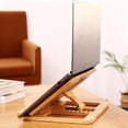 thumbnail image 2 of Bamboo Foldable Laptop Stand Holder, 6-Level Adjustable Ergonomic Notebook Riser with Heat Dissipation for 10-17 Inch Laptops, MacBook, Tablet, 2 of 4