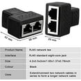 thumbnail image 2 of Splitter Adapter,1 to 2 Ethernet Splitter Coupler LAN Ethernet Network Adapter for Cat5 Cat6 Cat7 (2 Pack) Black 5, 2 of 5