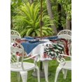 thumbnail image 2 of Outdoor Tablecloth with Umbrella Hole and Zipper, Red Plaid Christmas Round Table Cloth 60 Inch Waterproof Tablecloth, Snowman Xmas Tree Ball Elk Snowflake Picnic Table Cover for Patio Camping, 2 of 7