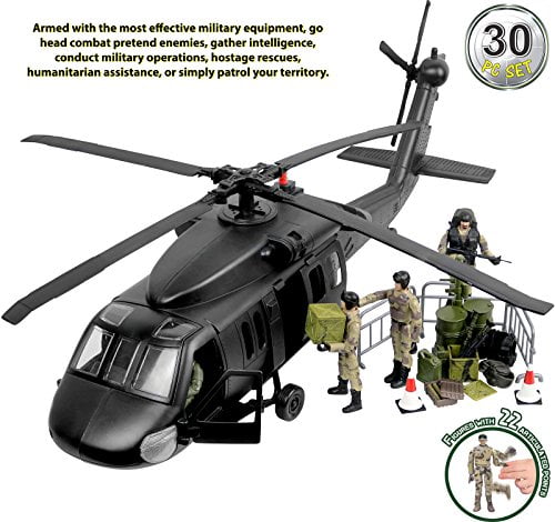 Army Base Combat Squad Soldier Attack Helicopter Military For Childrens Toy 
