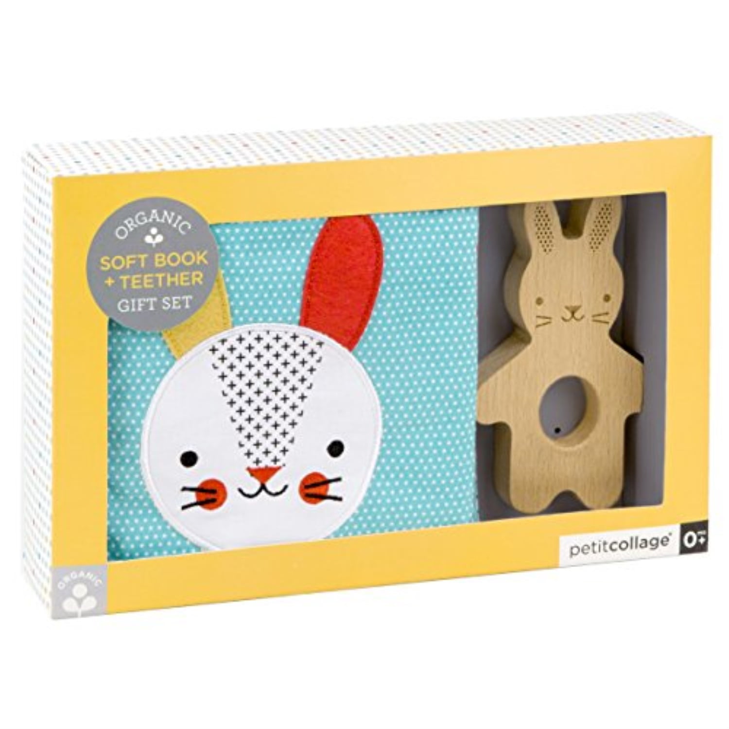 petit collage organic bunny activity toy