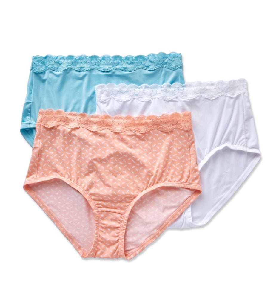 9 or 10 Olga by Warner's Women's Panties Microfiber Briefs Set/3 Size 8 