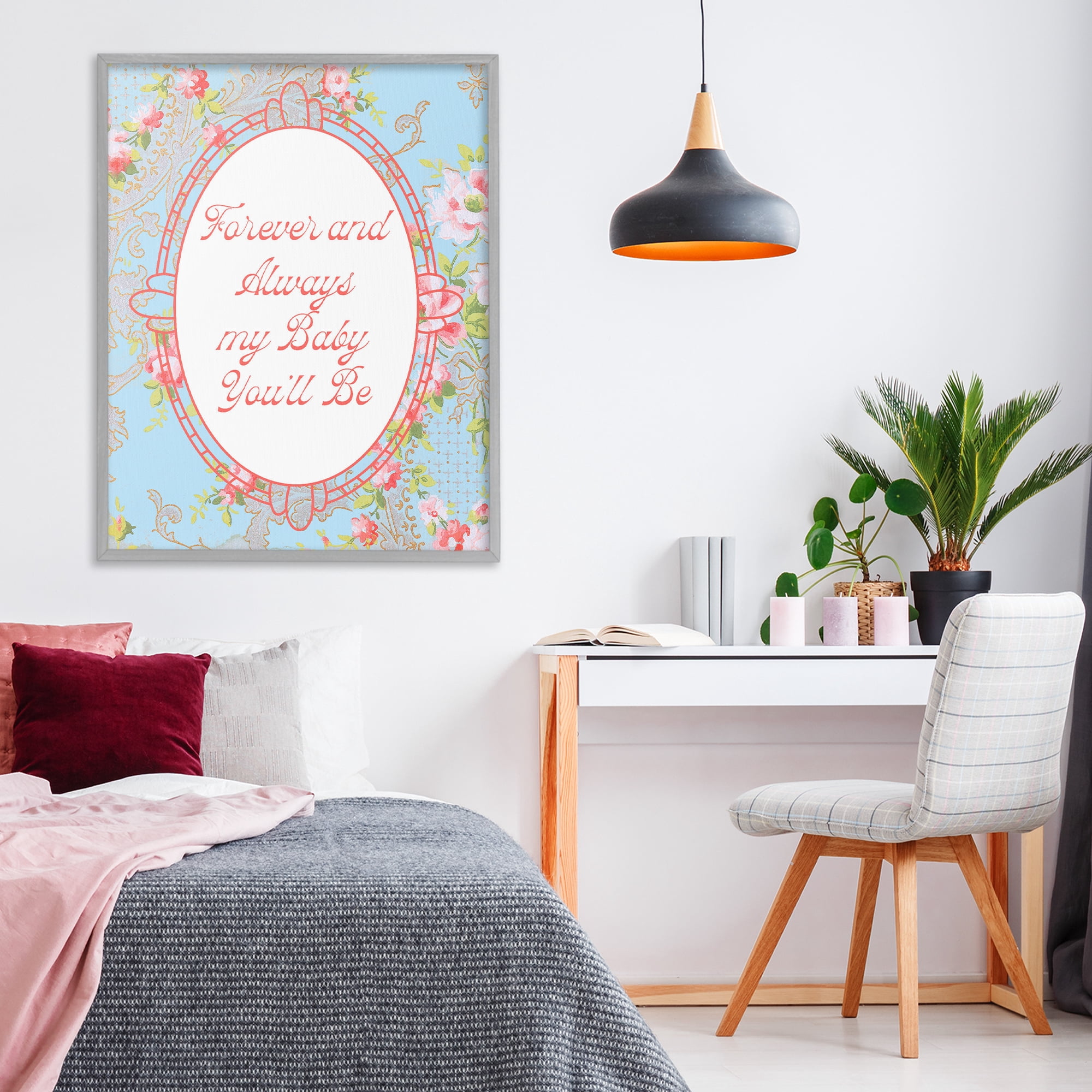 Stupell Industries Forever And Always My Baby Gray Framed Giclee Art, design by Lil' Rue