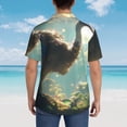 thumbnail image 3 of Lsque Majestic Ostrich In Forest pattern Hawaiian Shirt for Men, Unisex Summer Beach Casual Short Sleeve Button Down Shirts-3X-Large, 3 of 9