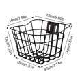 thumbnail image 3 of WUSUOWEI 1Set Front Bike Bucket,Small Metal Wire Front Storage Bucket with Hooks and Screws,Sturdy Structure Strengthened Frame Accessory,Detachable Carrying Panniers for Kids Bike,Cargo Rack, 3 of 9