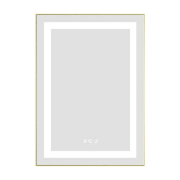 20 x 28 Inch LED Bathroom Mirror with Front and Backlight, Wall Mounted Vanity Mirror with Aluminum Frame,