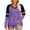 Purple, variant on Womens Plus Size T Shirts Long Sleeve Color Block Loose Tees Tops Fall Spring Casual V Neck Shirts, Navy 3XL