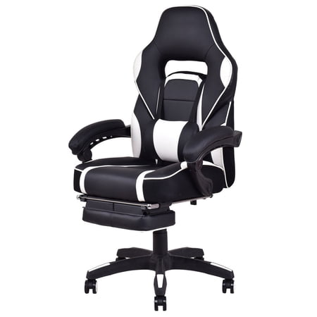 gaming chair height footrest office ottoman adjustable capacity ghp gymax executive racing swivel lbs walmart desk