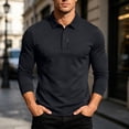 thumbnail image 2 of Workout Shirt Dqueduo Summer Men's Short-sleeved T-shirt Refreshing Breathable Loose-fitting Middle-aged Business Casual Color Top Shirt for Men Black XL, 2 of 8