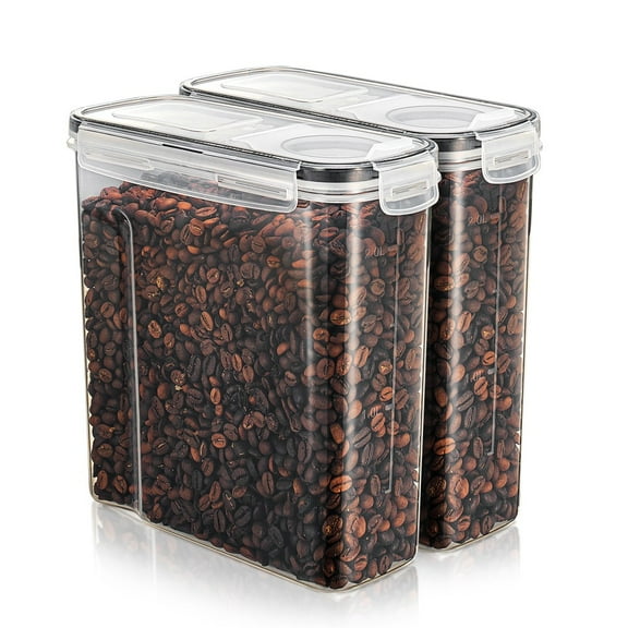Sorbus Clear Plastic Airtight Coffee Bean Storage Containers with Easy-Access Lids - BPA-Free, 2L/8.4 Cups - Keeps Coffee Beans Fresh- (2 Pack)