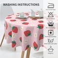 thumbnail image 3 of Strawberry Table Cloth Round Table Cover Wrinkle Resistant Waterproof Tablecloth 60 Inch Washable for Kitchen Party Picnic Fruit, 3 of 6