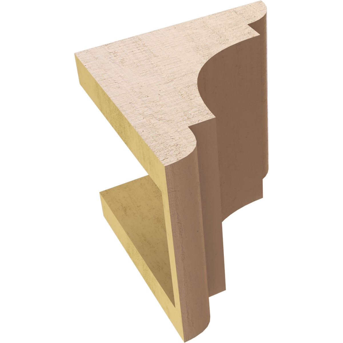 6"W x 6"D x 6"H Wide New Brighton Rough Cedar Woodgrain TimberThane Corbel, Primed Tan