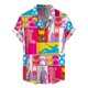 thumbnail image 3 of Camisas hawaianas divertidas con estampado 3D para hombre, camisas con botones y solapa con personalidad, blusas de manga corta de gran tamaño, ropa para hombre, 3 of 5