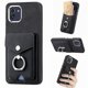 thumbnail image 1 of Funda para Samsung Galaxy A03 de 164 mm con anillo de cuero con textura de piel galvanizada y tarjetero (negro), 1 of 5