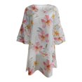 thumbnail image 3 of Robes de Printemps pour Femmes 2025 Robe Mignonne Manches Trois Couches Volant Col en V Ample Imprimé Floral Mini Robe Femmes I TG, 3 of 4