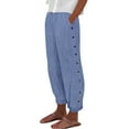 thumbnail image 2 of Striped Pants Women Plus Size Elastic Waist Straight Leg Pants Summer Casual Beach Trousers, 2 of 5