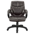 thumbnail image 1 of Nicer Furniture Genuine Leather Middle Back Executive Chair - Black, 1 of 1